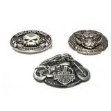 3- HARLEY DAVIDSON BELT BUCKLES