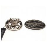 2 HARLEY DAVIDSON BELT BUCKLES