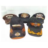 HARLEY DAVIDSON- 5 VINTAGE HATS