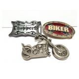 3- BUCKLES-- ORANGE COUNTY CHOPPERS, BIKER AND