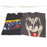 KISS- VINTAGE- 2 LARGE SHIRTS