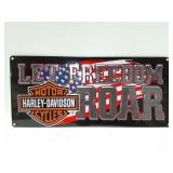 HARLEY DAVIDSON TIN SIGN- LET FREEDOM ROAR