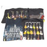 4 VINTAGE GUITAR SHIRTS- LARGE