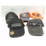 HARLEY DAVIDSON- 5 VINTAGE HATS
