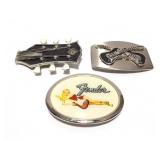 3- GUITAR BELT BUCKLES