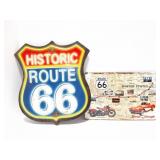 HISTORIC ROUTE 66- 2 TIN SIGNS