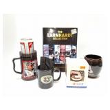 DAME EARNHARDT COLLECTION- HARDBACK BOOK, 3 MUGS