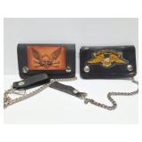 HARLEY DAVIDSON VINTAGE LEATHER WALLET WITH CHAIN