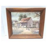 BLACK AMERICANA WALL HANGING- FRAMED- VINTAGE