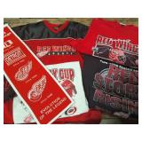 RED WINGS-ONE JERSEY AND 4 SHIRTS AND BANNER