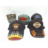 HARLEY DAVIDSON- 5 VINTAGE HATS