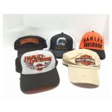 HARLEY DAVIDSON- 5 VINTAGE HATS