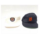 DETROIT TIGERS- 2-VINTAGE HATS- WHITE IS CORDUROY