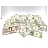 CELEBRITY- DOLLAR BILLS- LARGE LOT AND ASSORTMENT