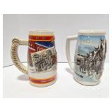 2- BUDWEISER CLYDESDALE STEINS