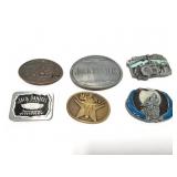 6 BELT BUCKLES- JACK DANIELS, MARLBORO AND MORE