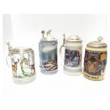 4 WILDLIFE THEMED BEER STEINS