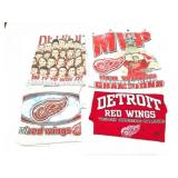 DETROIT RED WINGS- VINTAGE SHIRTS- 4 LARGE SHIRTS
