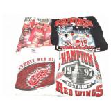 DETROIT RED WINGS- VINTAGE SHIRTS- 4 LARGE SHIRTS