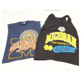 MICHIGAN WOLVERINES- VINTAGE SHIRTS- 2 MEDIUM