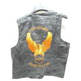 DIAMOND PLATE- BUFFALO LEATHER - VINTAGE VEST-