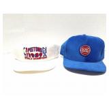 DETROIT PISTONS- 2 VINTAGE HATS- BLUE IS CORDUROY