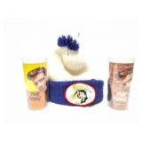 FONZIE- VINTAGE WINTER HAT AND 2 VINTAGE PLASTIC