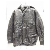 VINTAGE LEATHER MENS LARGE COAT- HEAVY WITH A