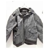 VINTAGE LEATHER LINED COAT- UNMARKED SIZE- LARGE