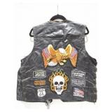 DIAMOND PLATE- BUFFALO LEATHER- VINTAGE VEST-