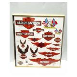 HARLEY DAVIDSON- FRAMED STICKER DISPALY-