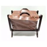 LEATHER AND WOOD - MAGAZINE HOLDER