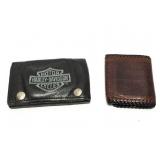 2- HARLEY DAVIDSON VINTAGE LEATHER WALLETS