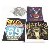 HARLEY DAVIDSON- VINTAGE- 4 LARGE SHIRTS