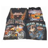 HARLEY DAVIDSON- VINTAGE- 4 LARGE SHIRTS