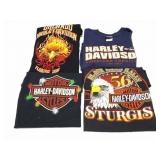 HARLEY DAVIDSON-  VINTAGE- 4 LARGE HARLEY SHIRTS