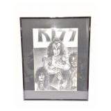KISS- BLACK AND WHITE- FRAMED