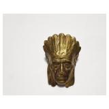 NATIVE AMERICAN CHIEF- VINTAGE BRASS CLIP
