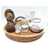 VINTAGE BASKET AND CONTENTS