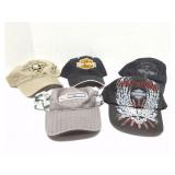 HARLEY DAVIDSON- 5 VINTAGE HATS