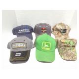 JOHN DEERE- FARMALL- CAT- AND MORE- 6 HATS TOTAL