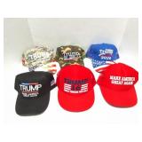 TRUMP HATS- 6 VINTAGE TRUMP HATS