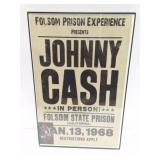 JOHNNY CASH- FOLSOM PRISON- POSTER- FRAMED