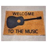 WELCOME TO THE MUSIC DOOR MAT- WITH GUITAR ON IT