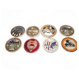 HARLEY DAVIDSON- 8 MEDALLIONS AND BOTTLE OPENERS