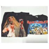 ROB ZOMBIE AND IRON MAIDEN- BAND SHIRTS- XL