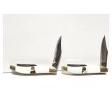 2- MATCHING UNMARKED POCKET KNIVES- VERY NICE