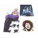 JIMI HENDIX- 4 VINTAGE SHIRTS- LARGE
