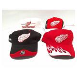 DETROIT RED WINGS- 4 VINTAGE HATS