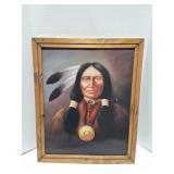 NATIVE AMERICAN CHIEF- FRAMED ARTWORK